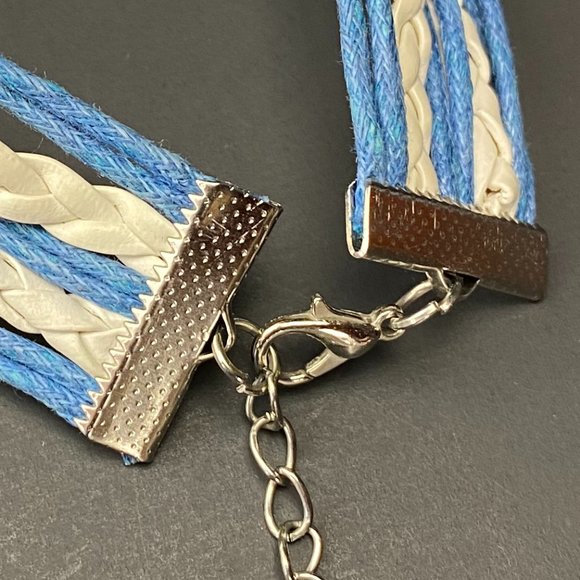 Braided bracelet w/hearts, infinity, and "Where's there a will there's a Way" - Picture 4 of 5